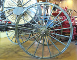 1854 hand drawn hose cart wheel