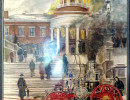 building on fire drawing