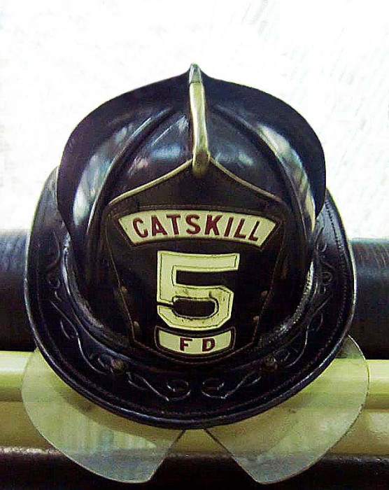 antique fire helmet from the catskill fd